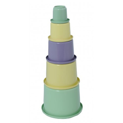 Plasto "I'M GREEN" Stacking Cups and Play Pots, 5 pcs