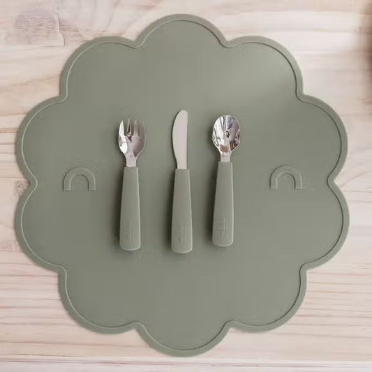 We Might Be Tiny Toddler Feedie® Cutlery Set - Sage