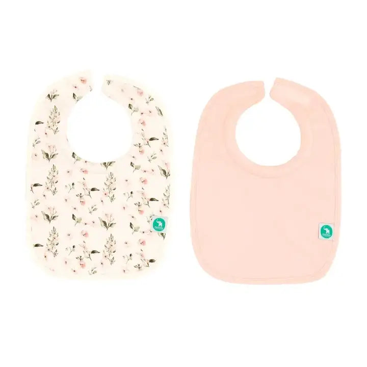 All4Ella Roll Neck Bib 2pk - Pink Flower