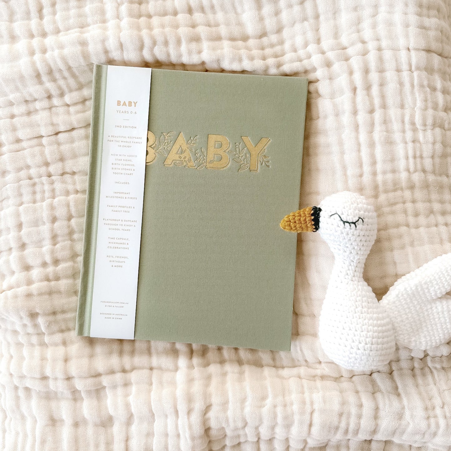 Mini Baby Book Keepsake - Sage