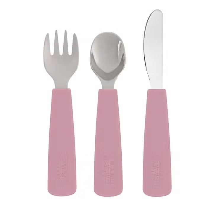 We Might Be Tiny Toddler Feedie® Cutlery Set - Dusty Rose