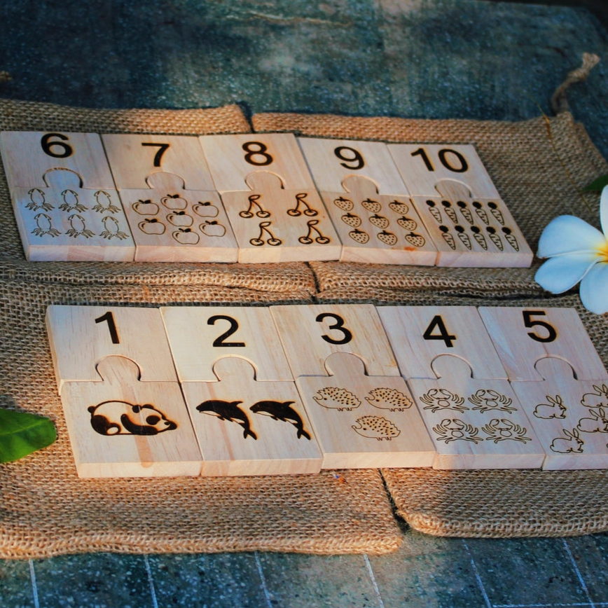 Qtoys Wooden Number Jigsaw